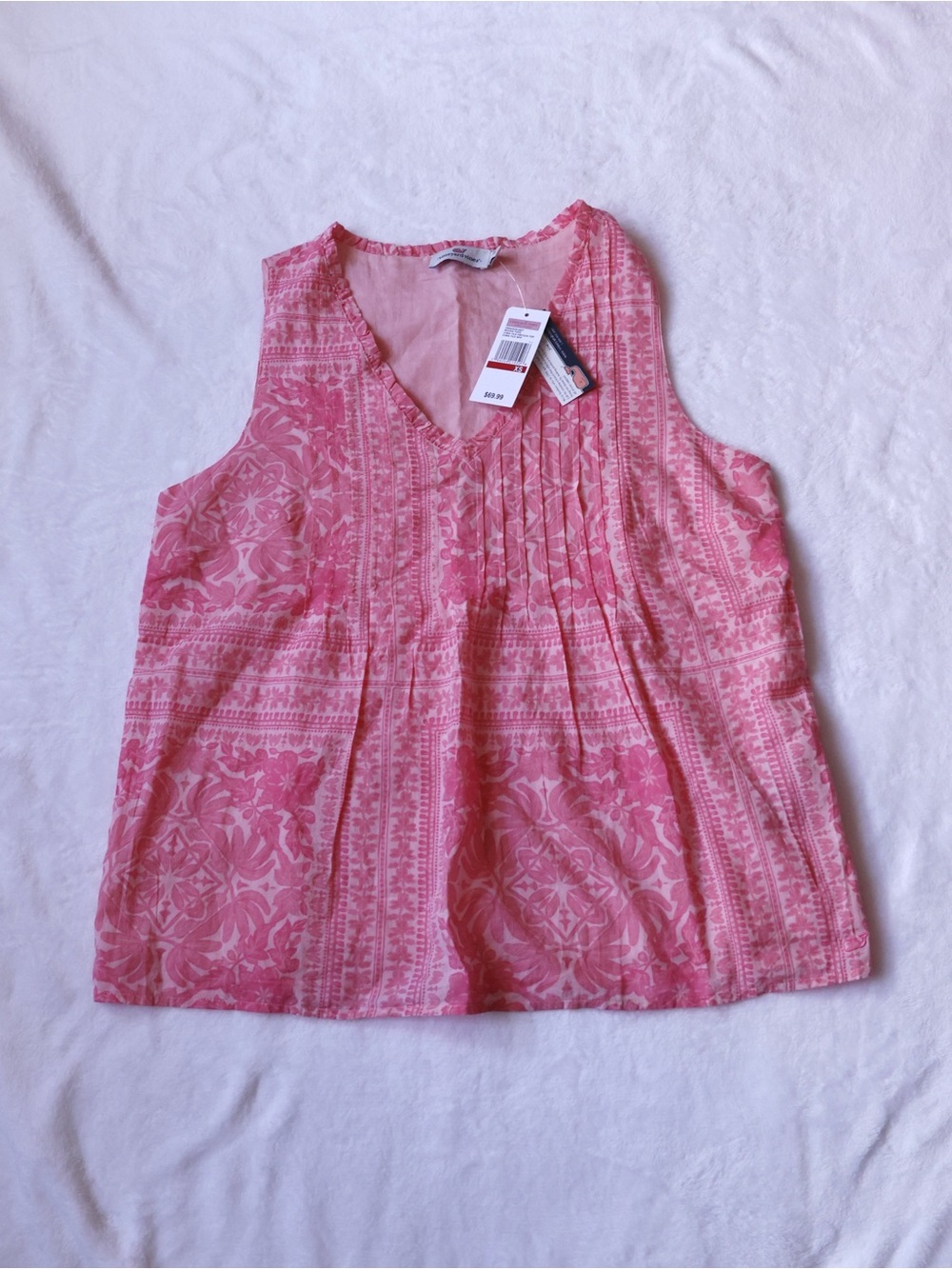 Vineyard Vines Women’s XS Pink Floral Sleeveless Top Blouse NWT